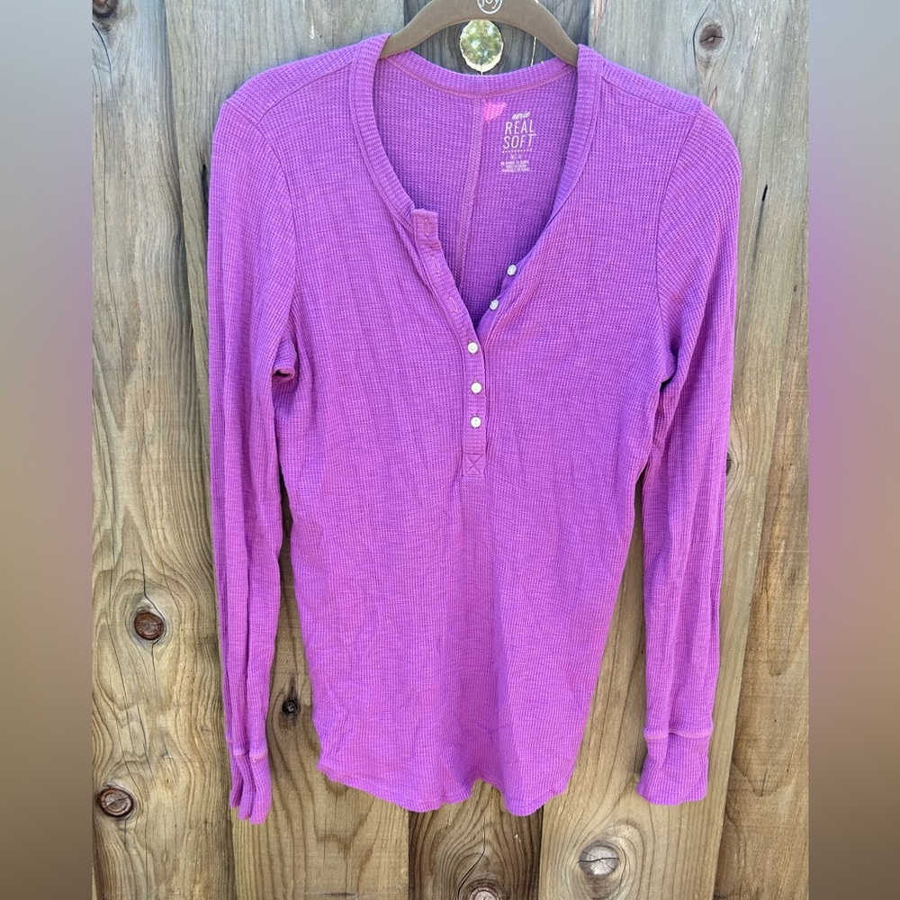 Waffle knit Henley